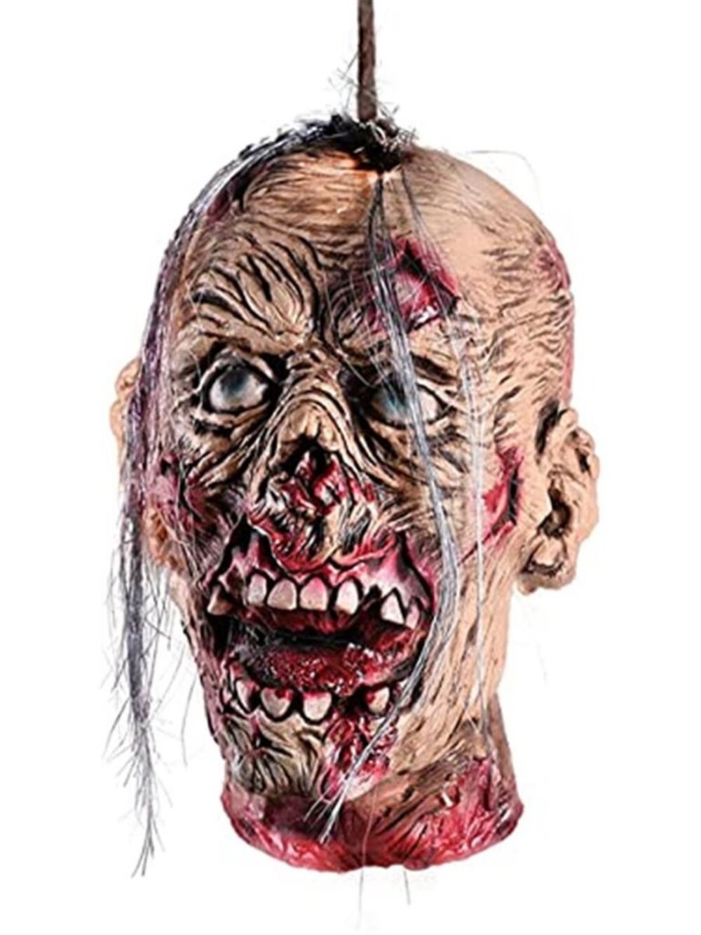 Halloween Decoration Props, Hanging Severed Head, Bloody Latex Zombie Head